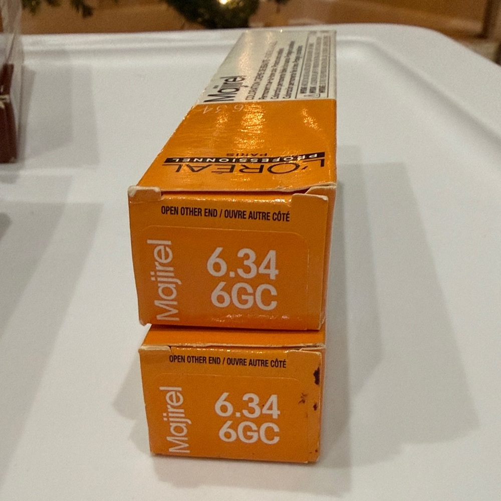 L'Oreal Majirel 6.34 6GC with Orange Box